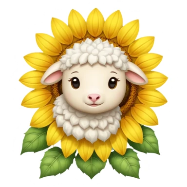 Little lamb and yellow sunflower  sticker