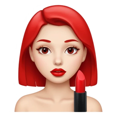 girl putting lipstick sticker