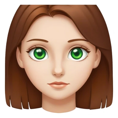 A girl with green eyes and brown hair wants sticker