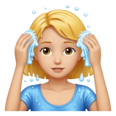 girl washes her hair sticker
