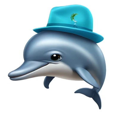 Dolphin with a hat  sticker