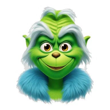 the grinch with blue fur with a smirk sticker
