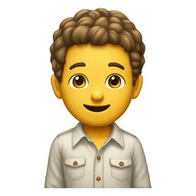 menino com olhos castanhos cabelo cor beje e camisa amarela sticker