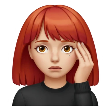 This emoji 🤦‍♀️ but with red hair and bangs  sticker