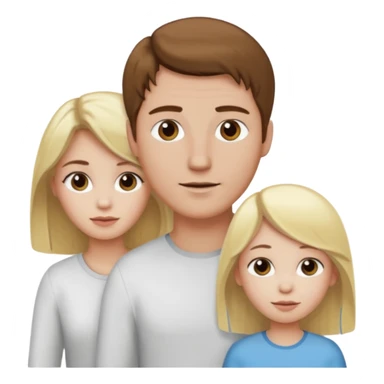 man with brown hair and white skin and woman with blonde hair and white skin couple with 1 kid with blonde hair and white skin sticker