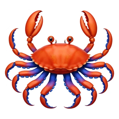 a red crab with two claws and a blue octopus are friends sticker