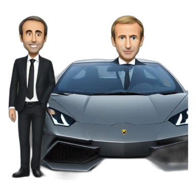 Zemmour et Macron dans une lamborghini sticker
