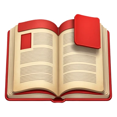 open book with completely red pages sticker