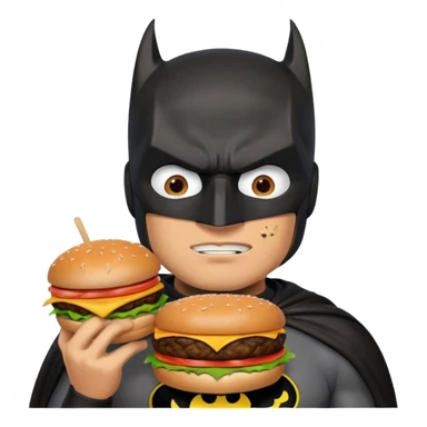 Batman eating a burger sticker