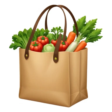 groceries in a bag with vegetables sticker