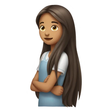 Shy girl tucking hair behind her ear sticker