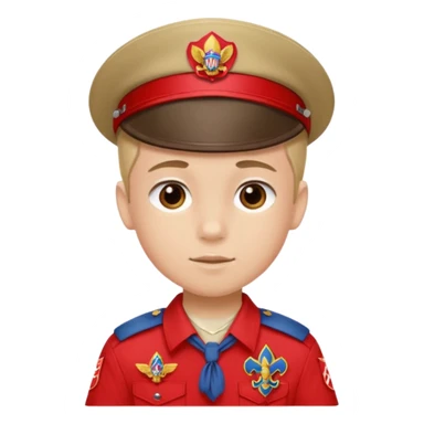 piluso de boyscout con detalles en rojo sticker
