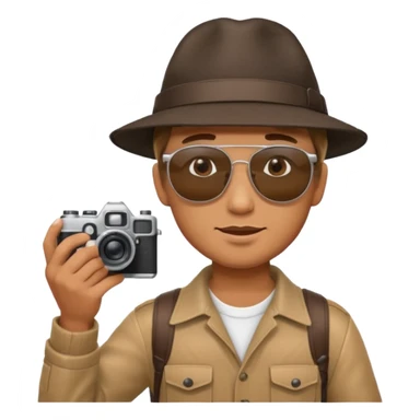 man hold film Camera on his shoulder sticker