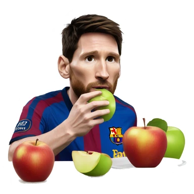 Messi eating an apple sticker