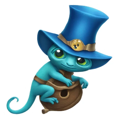 a cameleon in a blue sorcerer disguise  sticker