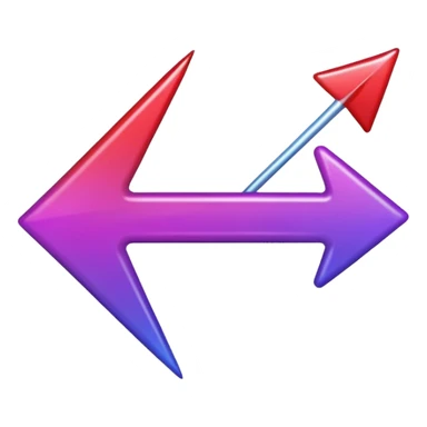 color gradient between red and purple glitter arrow for right sticker