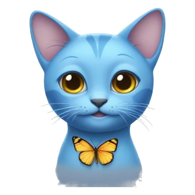 Blue cat with butterfly wings sticker