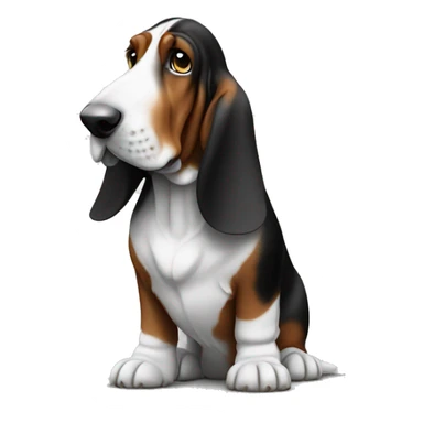 a basset hound black and white sticker