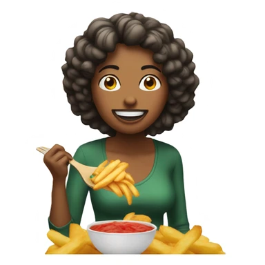 Mujer comiendo papitas fritas sticker