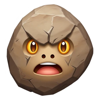 Please generate two unique emoji smiley faces of the Pokémon Regirock. Each emoji should be optimized for messengers, color scheme should match the real character. sticker
