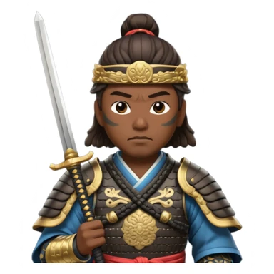 guerrero samurai con su espada en la mano sticker