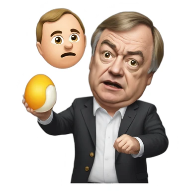 John Prescott with egg on his shirt, punching a man sticker