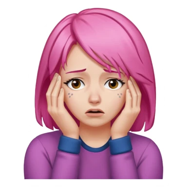This emoji but with pink hair 🤦🏻‍♀️ sticker