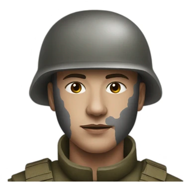 latvian soldier with charcoal on his face sticker