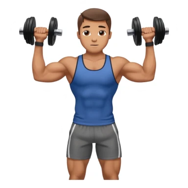 fit man wearing clothes lifting dumbbell,sideways photo sticker