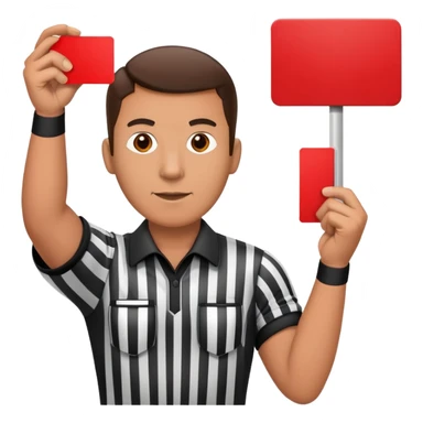 Football Referee holding a red card  sticker