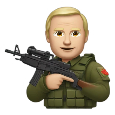 vladimir poutine avec une ak 47 sticker