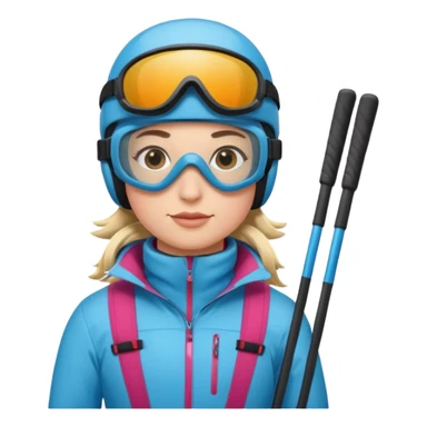 Skier with goggles sticker