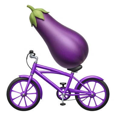 Eggplant riding a bike  sticker