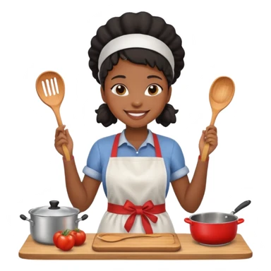 Black girl cooking  sticker