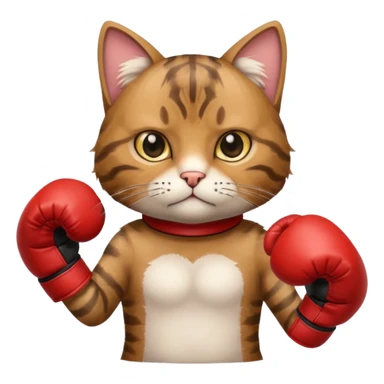 Cat with boxing gloves sticker