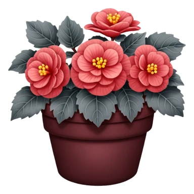 super realistic grey begonia sticker