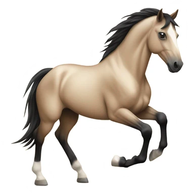 Tan horse with black stripe down its mane sticker
