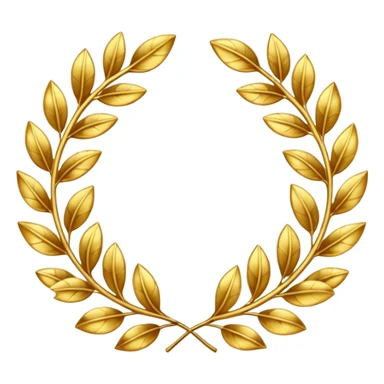 A golden laurel wreath shining with elegant metallic leaves. sticker