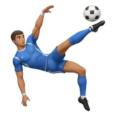 a man kicking a soccer ball, over-head scissors kick sticker