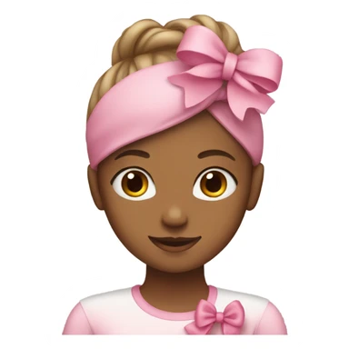 girl with pink bow on head sticker