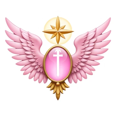 6 wings emblem holy light pink sticker