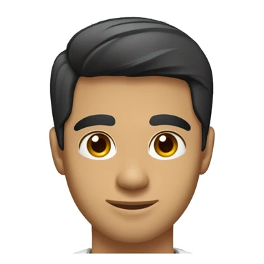 A head and shoulders shot of a 30 year old Hispanic man, with short black hair,   with brown eyes wearing a t-shirt. sticker