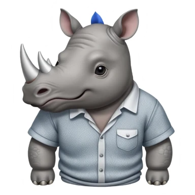 rhino with shirts sticker