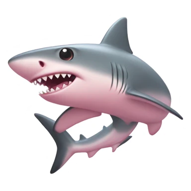 romantic pastel pink shark sticker