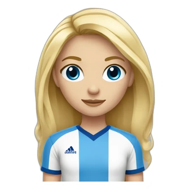 Une fille blonde aux yeux bleu qui fait du foot sticker