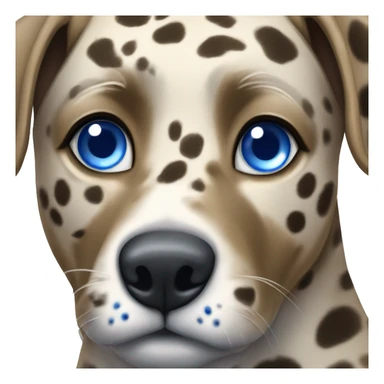 catahoula leopard dog with blue eyeballs sticker