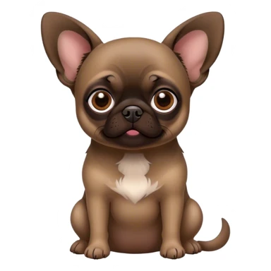dark brown pug Chihuahua dog ￼ sticker