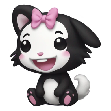 sanrio kuromi anthro laughing sticker