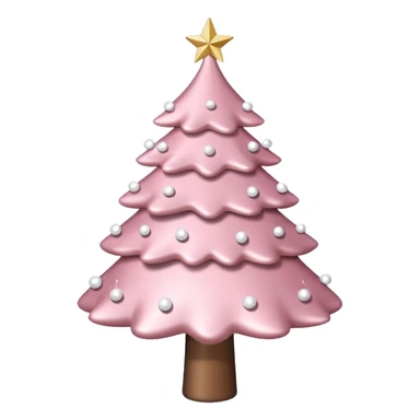 A light pink Christmas tree with white shimmering small stars all over it sticker