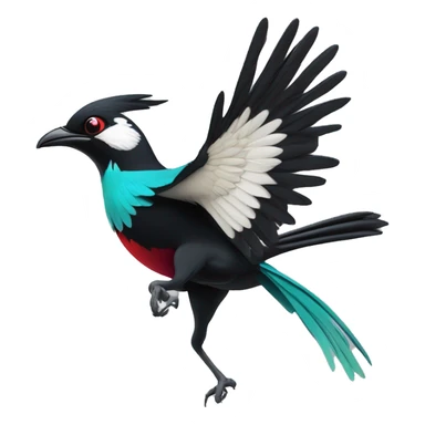 Swooping magpie in colours of swoop broadband sticker